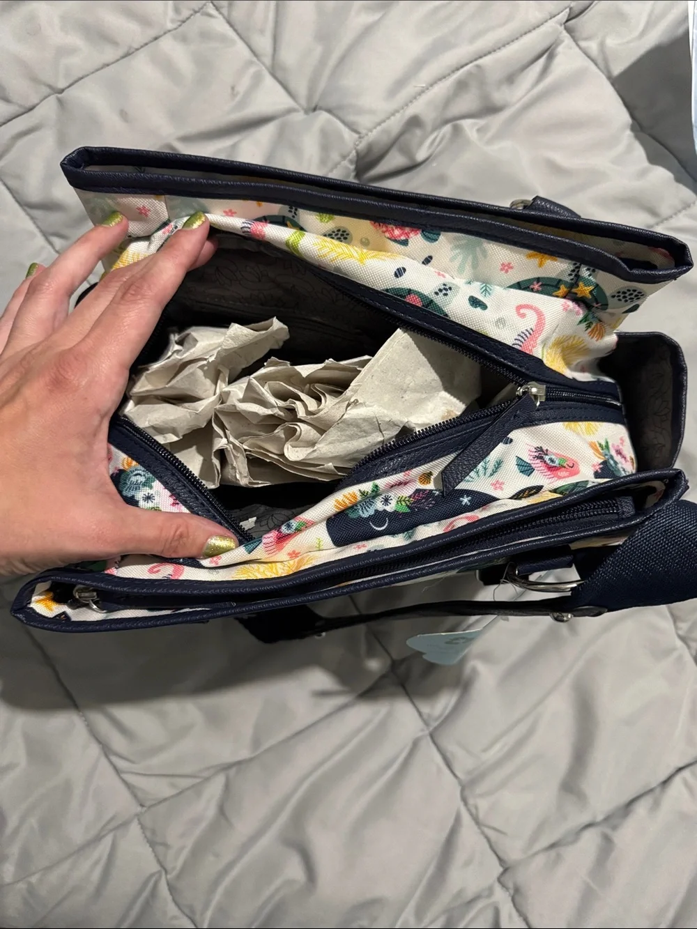 Lily Bloom Navy & Cream Sea Life Shoulder Bag